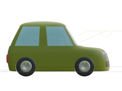 Mr Bean Car Morris Mini Chibi Low-poly 3D model