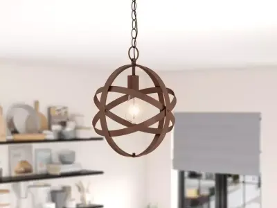 Katie Light Single Globe Pendant  - 2 Colour 3D model
