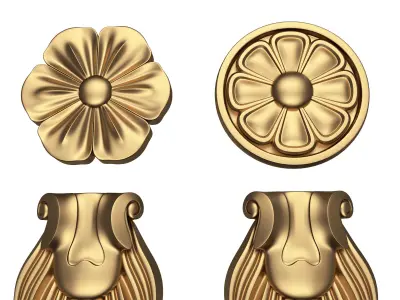 Corbel Carved 013 Low-poly 3D model