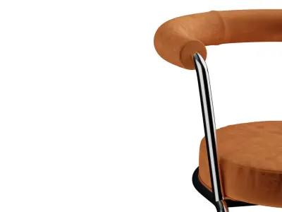 Round Velvet Upholstered Chair 3D model