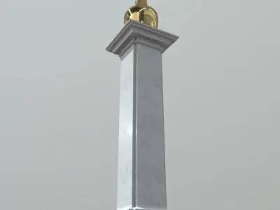 Pedestal with Vase Low-poly 3D model