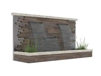 Fountain - Stone Wall 3D model
