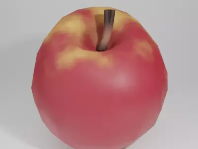 Stylized PBR Apple Low-poly 3D model