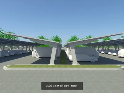 Solar carport set 01 3D Model Pack