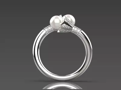 pearl jewelry STL 3D gold ring model pr0020 3D print model