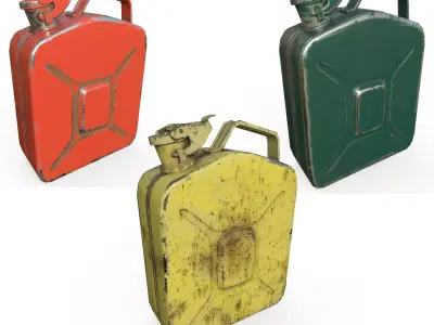 Set fuel cans PBR Low-poly 3D model