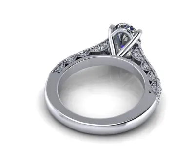 Vintage Woman Ring 3D print model