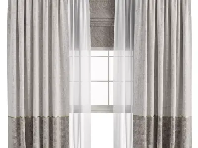 Curtain modern 6 3D model