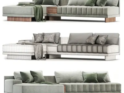 L-Shaped Ottoman Sofa 3D model