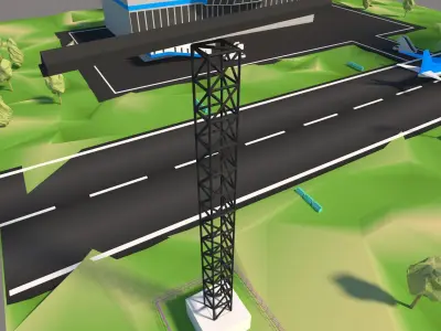 Airport Cartoon 3D model