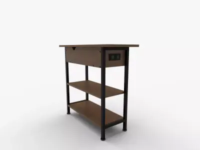 End Table with Charging Station 3D model
