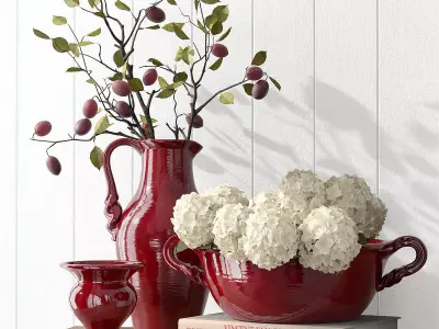 Pottery Barn  HUDSON CERAMICS - RED 3D model