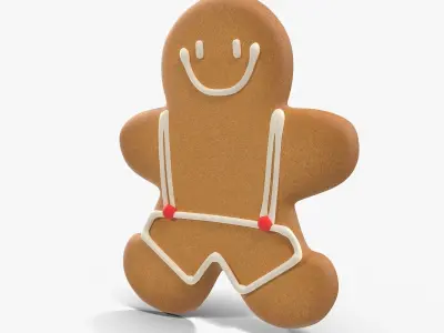 Gingerbread Cookie 1 Low-poly 3D model