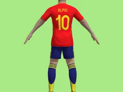 T-Pose Rigged Dani Olmo Spain Euro 2024 3D model