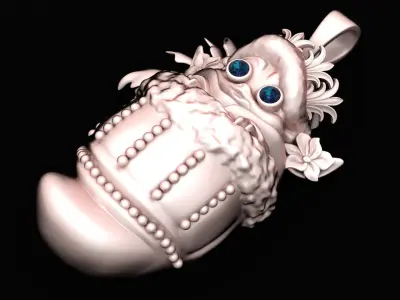 FLOWER BOCKET AND BABY PENDANT 3D PRINTABLE MODEL  3D print model