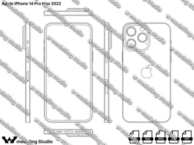 Apple iPhone 14 Pro Max 2022 blueprint Texture