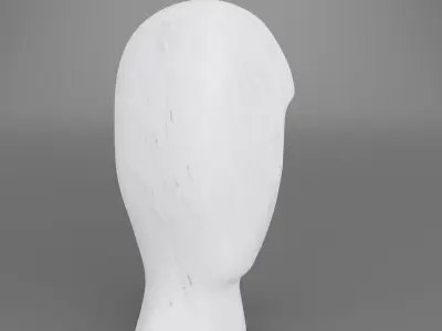 White marble head abstract minimal sculpture for decoration 3D model