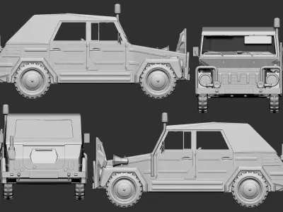 1 to 56 VW 181 Bundeswehr Jeep second generation with roof 3D print model