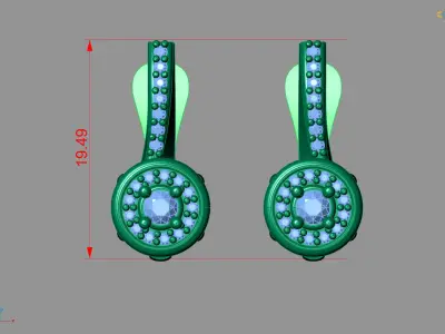 Women Earrings 3DM STL Womens Earring Renders 3D print models   3D print model 6