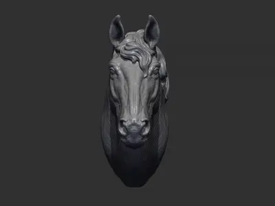 Horse with a mane 3D print model