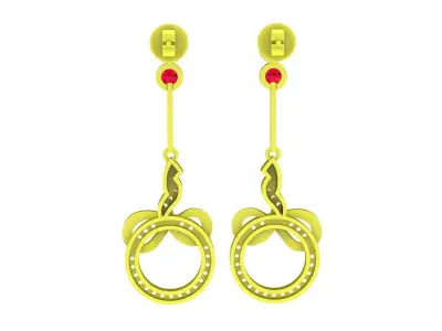 A6745 Luxury Korean Style Diamond Women Earrings 3D print model