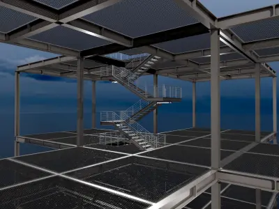 Modular  Expandable Metallic Structure 3D model