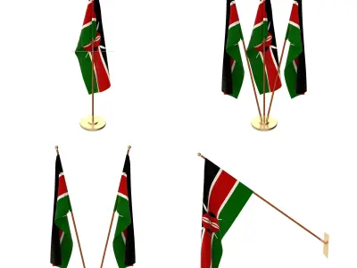 Kenya Flag Pack 3D model