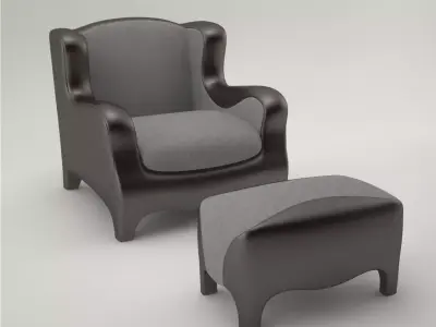 Pro - Promemoria Club Armchair and bench 3D model