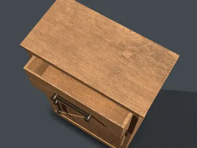 Wood cabinet 03 Low-poly 3D model