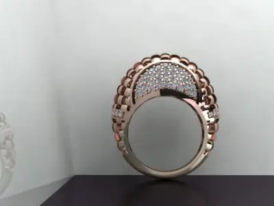 diamond ring  3D print model 10