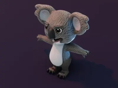 Cartoon Koala Rigged 3D Model Low-poly 3D model