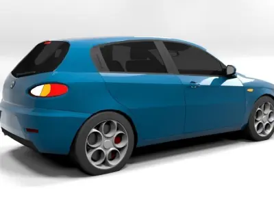 ALFA 147 5DOOR 2001 LOWPOLY Low-poly 3D model