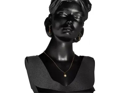 Elegant Female Bust Sculpture 3D model