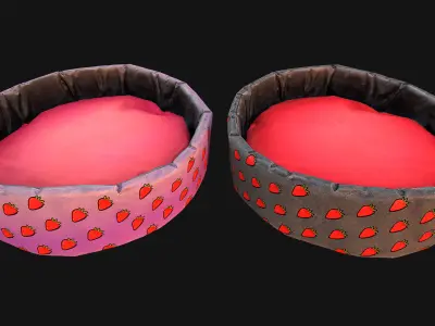 Bed for Animals Dog Cat Rodent Hamster Rat Pet Pack Set Low-poly 3D model