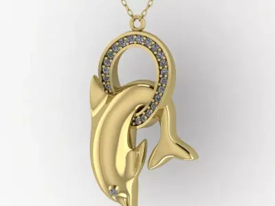 Dolphin pendant 3D print model
