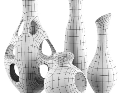Vase decor Low-poly 3D model 17