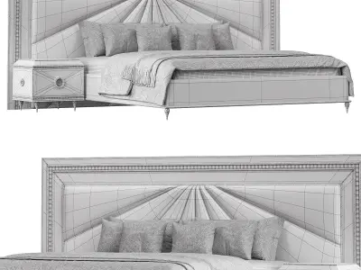 Silva Luxury Bed By Evgor Collection 3D model