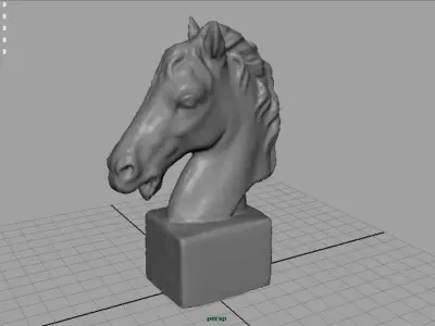 Horse Bust Low-poly 3D model
