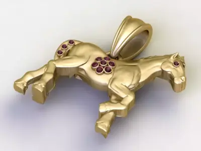 Luxury Horse Pendant Printable 3D print model