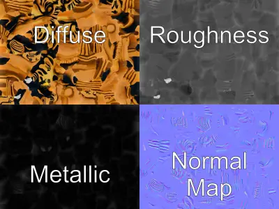 Bronze Tiger Head Door Handle model pack Low-poly 3D model