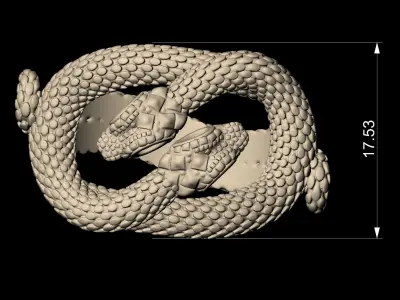 Pear Snake Ring 3D print model