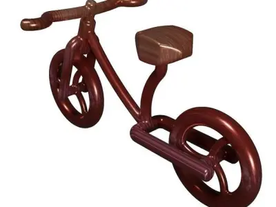 Wooden Bicycle Toy Low-poly 3D model
