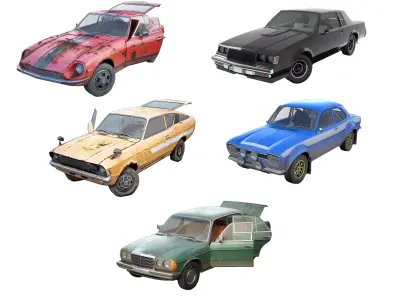 set of racing sport cars with interior in 9 color variants az9 3D Model Pack
