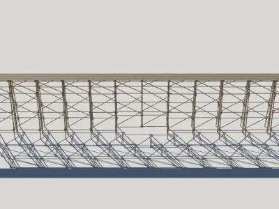 Wood trestle bridge adapted for your games PBR material Low-poly 3D model