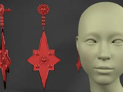  earrings 001 3D model