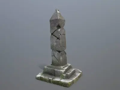pillar Low-poly 3D model 2