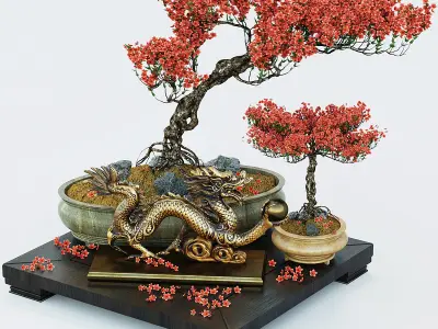 Decorative bonsai plant 3D model