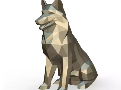Shetland Shepherd low poly 3D print model