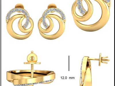Solitaire Earrings 3D print model