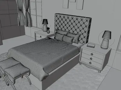 Bedroom scene model 1 3D model